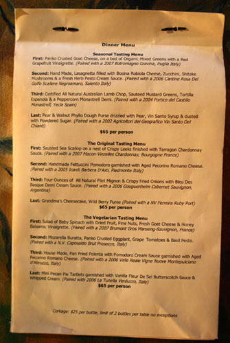 Old Vine Café Menu