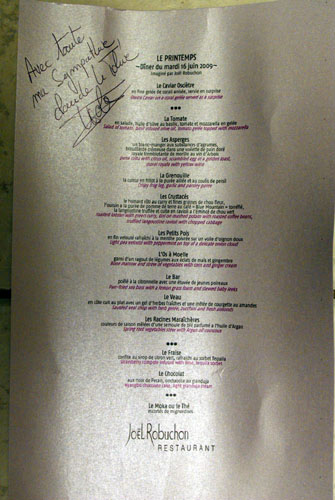 Joël Robuchon Menu Degustation