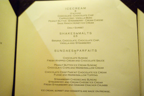 ParkAve Dessert Menu