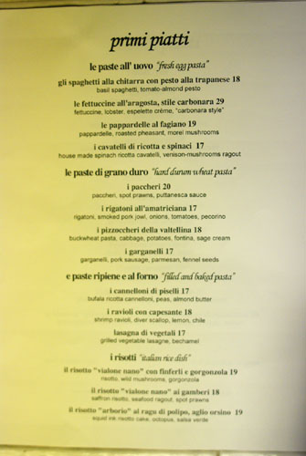 Drago Centro Menu