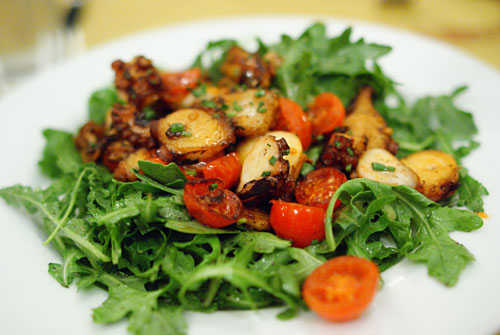 Polipo Warm Octopus with Arugula and Cherry Tomatoes