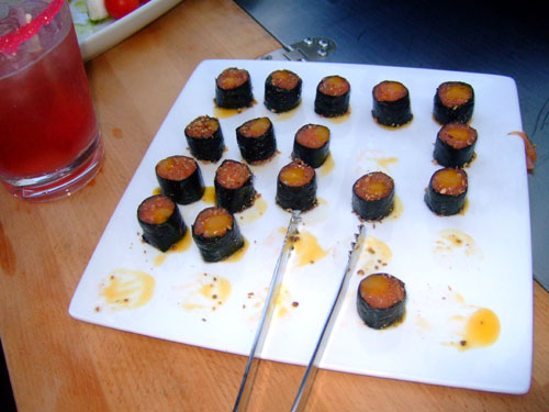 Smoked Salmon Maki with Mango Sauce