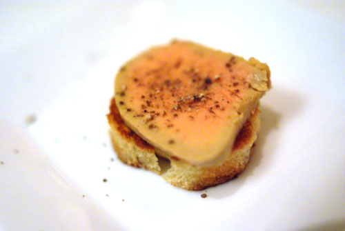 Sonoma Foie Gras with Cracked White Pepper, Smoked Salt and Griddled Brioche