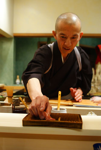 Hiro-san Serving Toro Nigiri