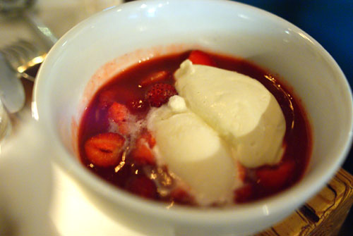 Strawberry Soup Marshmallow Ice Cream Wasabi