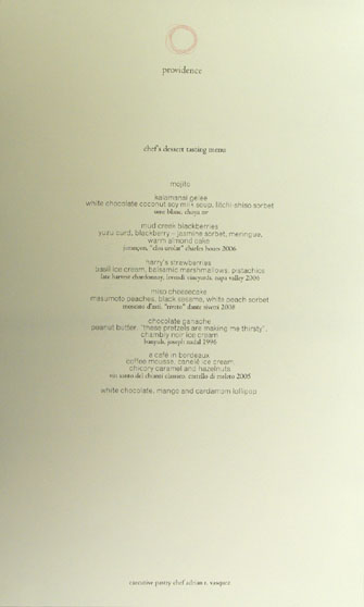 Chef's Dessert Tasting Menu