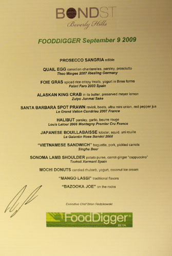 BondSt FoodDigger Menu