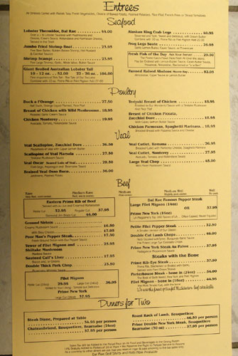 Dal Rae Menu