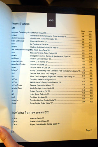 Wines by the Glass