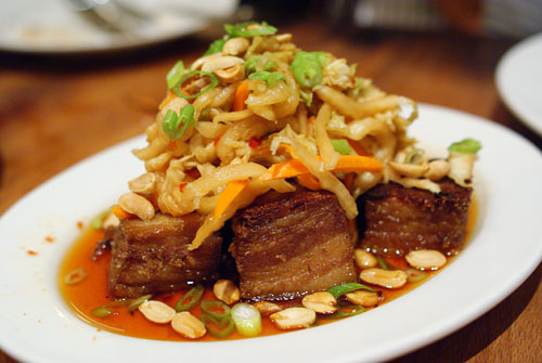 pork belly, kimchi, peanuts, chili soy, scallion