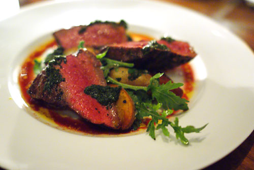 Flatiron steak, fingerling potatoes, padron peppers, chimichurri