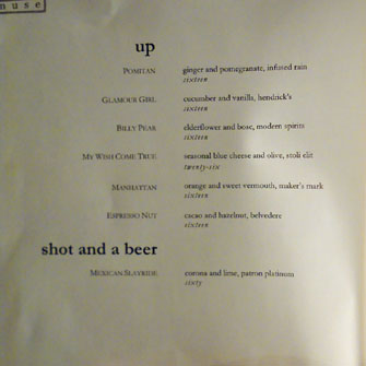 Cocktail List