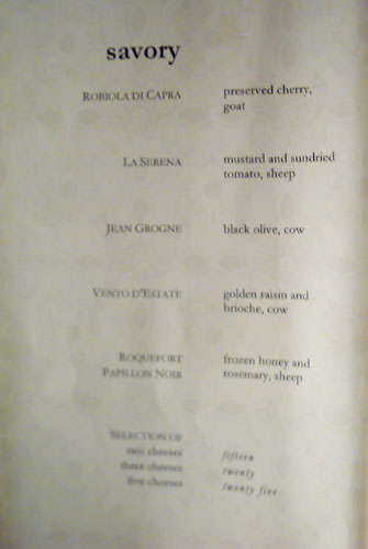 Dessert Menu