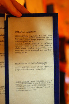 La Casita Mexicana Menu