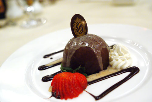 Kahlua Chocolate Bombe, Orange Zest Expresso Sauce