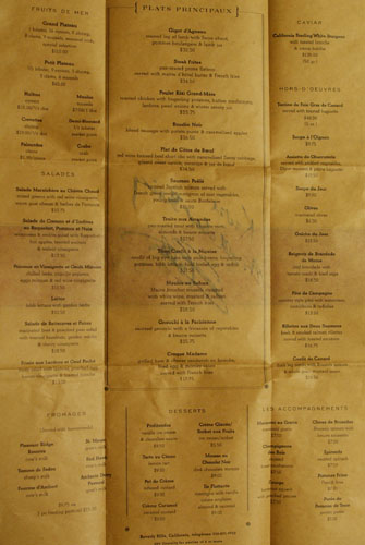 Bouchon Menu