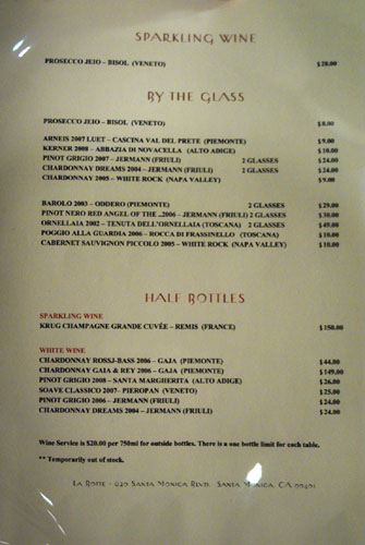 Wine List