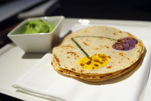 Tortillas florales, housemade nixtimal tortillas, 'Indian butter'