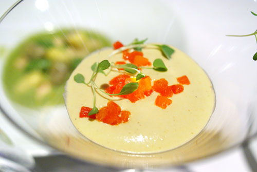 MUSHROOM BROTH 'ZEZETTE': Bloody Mary Sorbet, Ratatouille Bavaroise