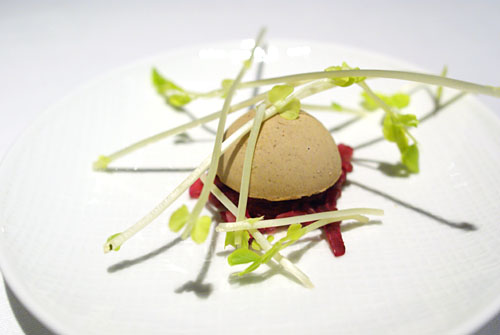 SONOMA VALLEY FOIE GRAS DÉGUSTATION: Gâteau, Trevicchio Purée, Pickled Red Onions