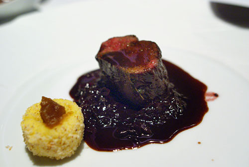 LOIN OF VENISON: Red Cabbage-Black Currant Jam, Tamy Potato