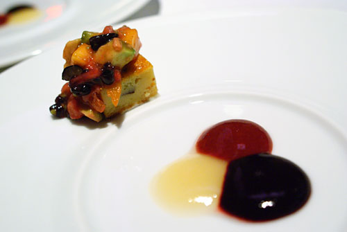 GRAND DESSERT PIERRE GAGNAIRE: Fruit Biscuit, Seasonal Coulis