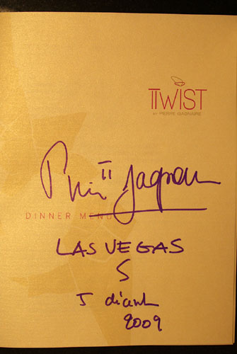 Twist by Pierre Gagnaire Menu