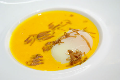 Pumpkin Soup, Poached Egg and Alba White Truffles