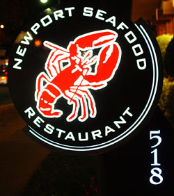 Newport Seafood Sign