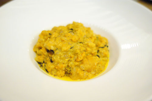 Uni Risotto with Black Trumpet Mushroom