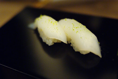 Yari Ika with Salt and Yuzu Zest