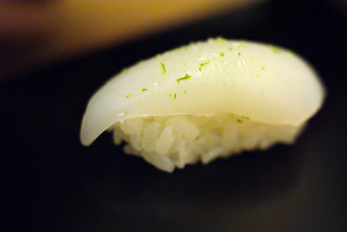 Yari Ika with Salt and Yuzu Zest