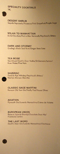 Sage Specialty Cocktails