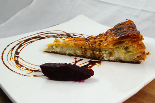 Fourme d' Ambert Tourte, Red Pear, Honey-Balsamic