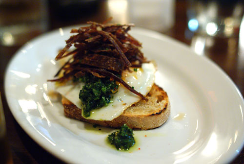 Khlii (Moroccan-Style Beef Jerky) with Fried Egg & Salsa Verde