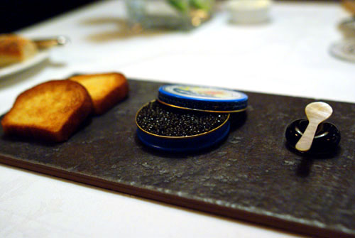 A Tin of Sin: American Ossetra Caviar with a Crab and Cucumber Rillette