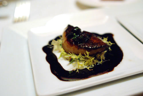 A Marriage of Hot and Cold Foie Gras with Sauternes Jelly and House Made Fig Marmalade