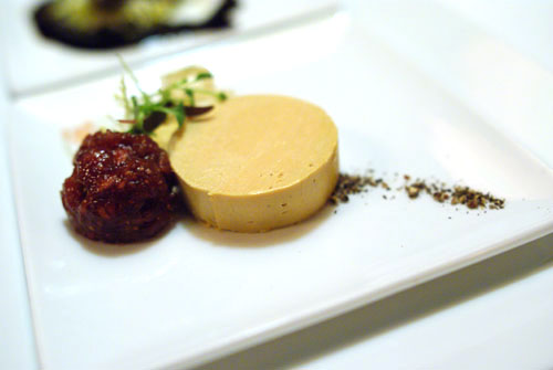 A Marriage of Hot and Cold Foie Gras with Sauternes Jelly and House Made Fig Marmalade