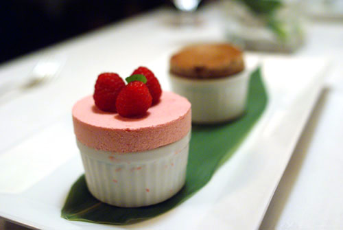 A Duet of Soufflés: Warm Hazelnut and Frozen Raspberry