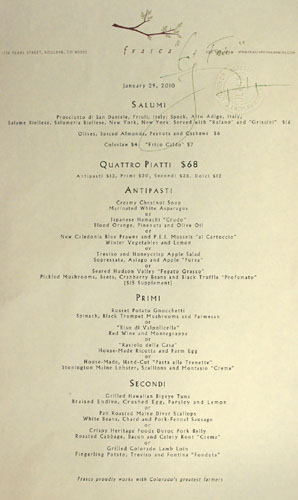 Frasca Menu