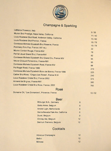 Petrossian Wine List