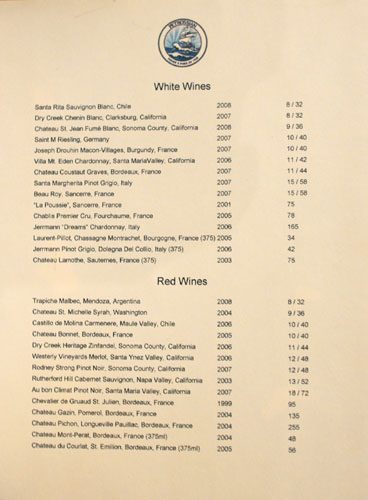 Petrossian Wine List