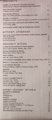 Marché Moderne Dessert Menu