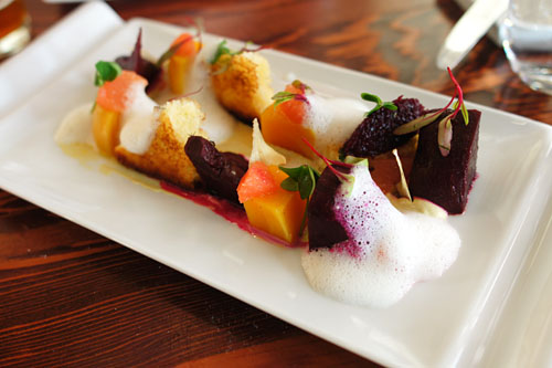 'ruby queen' BEETS and their micros with whipped goat's milk