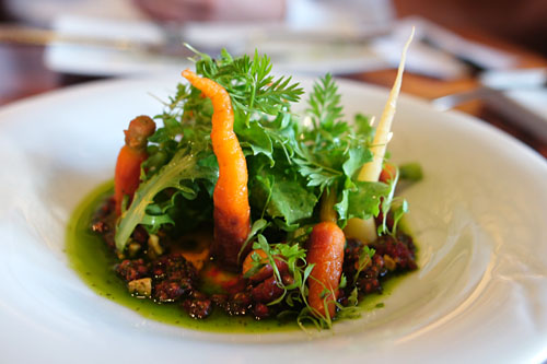 warm 'purple haze' and cool 'white satin' CARROT salad