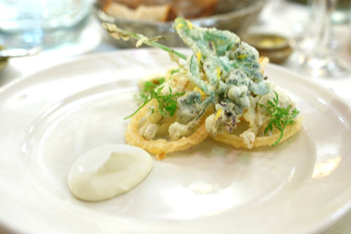 Artichoke and spring flower tempura