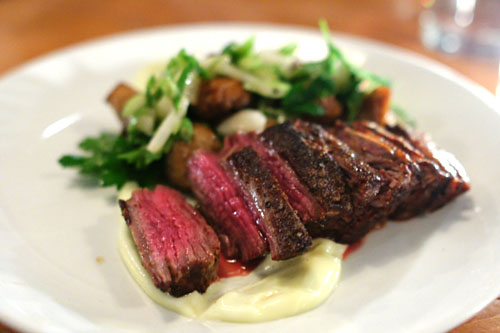 Highland steak, white beans, arugula