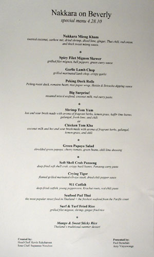 Nakkara Special Menu