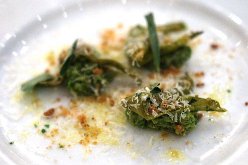 YOUNG FAVAS, ROASTED WHOLE, THEN SHUCKED