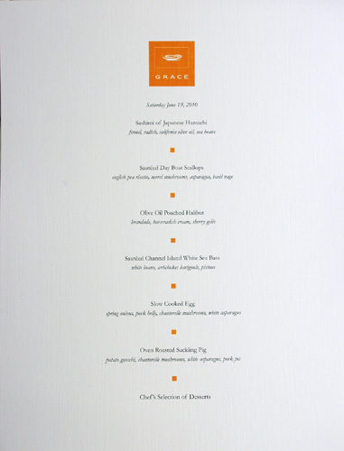 Grace Chef's Menu